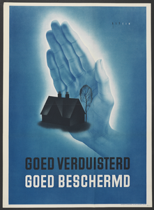 703209 Affiche van de luchtbescherming, uitgegeven door de Rijksinspectie Luchtbescherming, afdeling pers en propaganda.